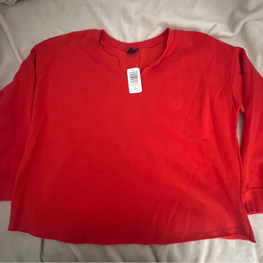 Torrid 1x Red Sweatshirt Long Sleeve‎ NWT - Picture 3 of 8